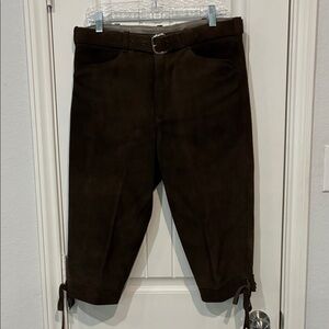 Men's Brown Original German Bavaria Lederhosen